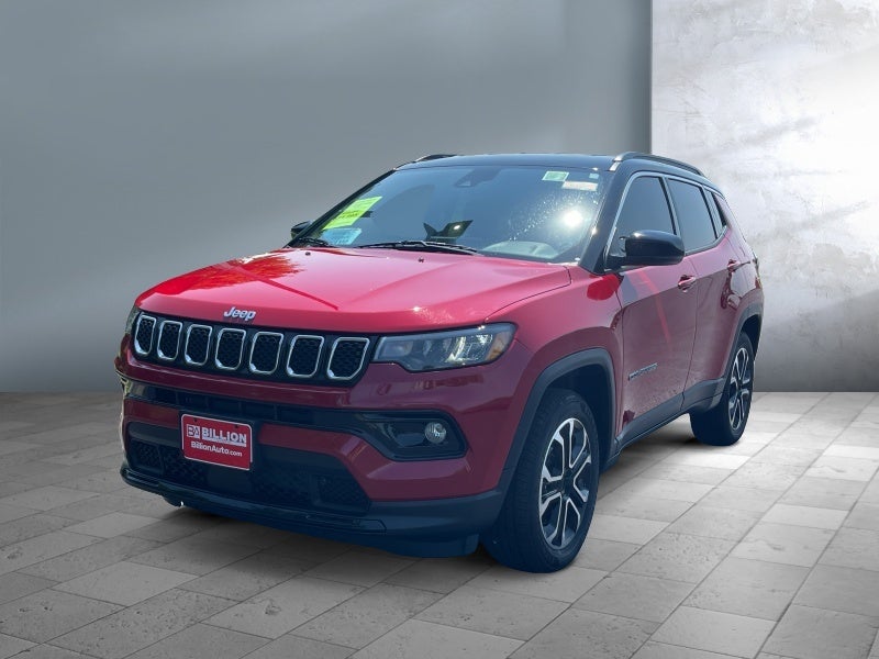 2024 Jeep Compass Limited in Red Hot Pearlcoat — front three-quarter view