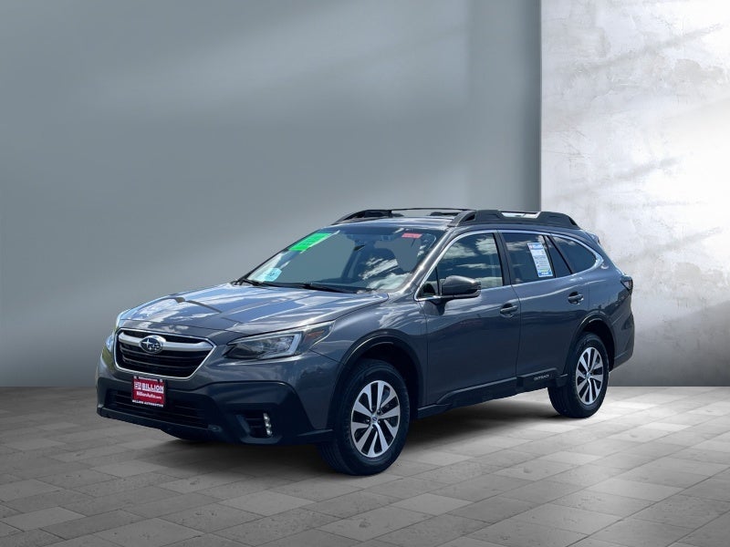 2021 Subaru Outback Premium in Magnetite Gray Metallic — front three-quarter view