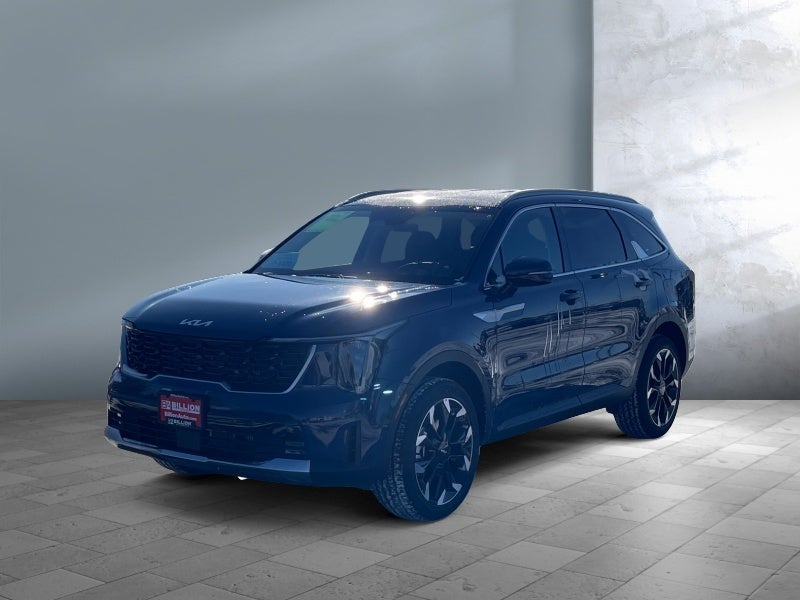 2026 Kia Sorento EX in Midnight Lake Blue — front three-quarter view