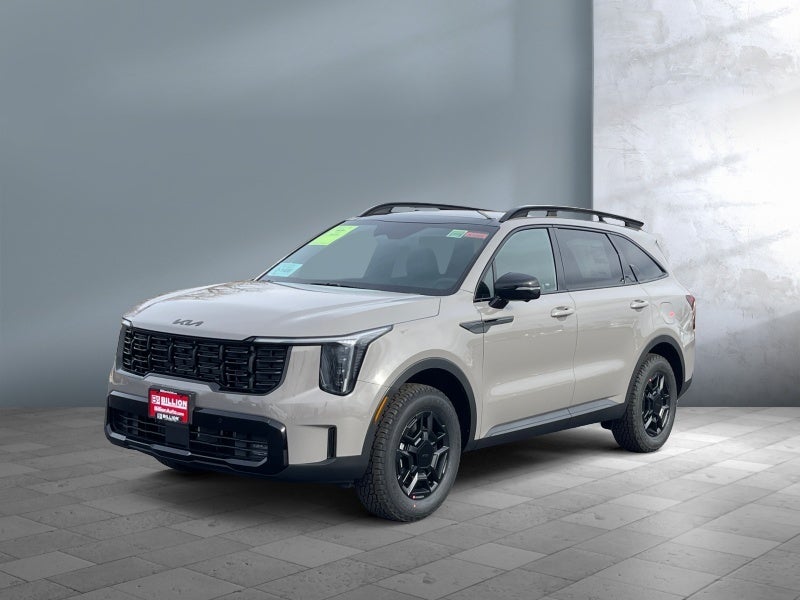 2026 Kia Sorento X-Pro SX Prestige in Road Rider Brown — front three-quarter view