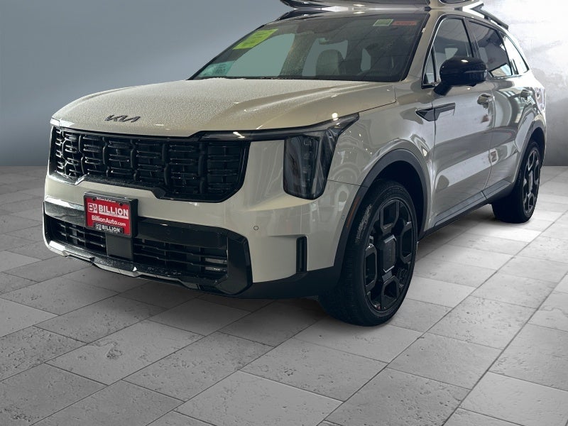 2026 Kia Sorento X-Line SX Prestige in Ivory Silver — front three-quarter view