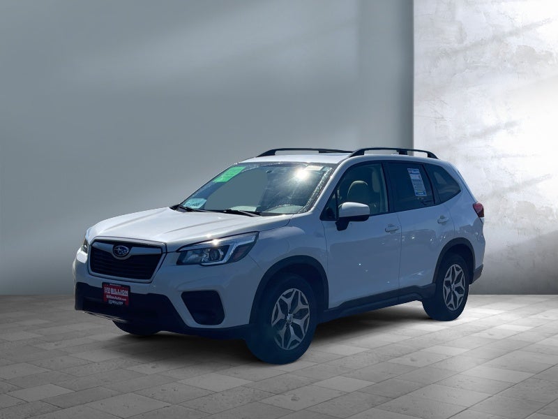 2020 Subaru Forester Premium in Crystal White Pearl — front three-quarter view