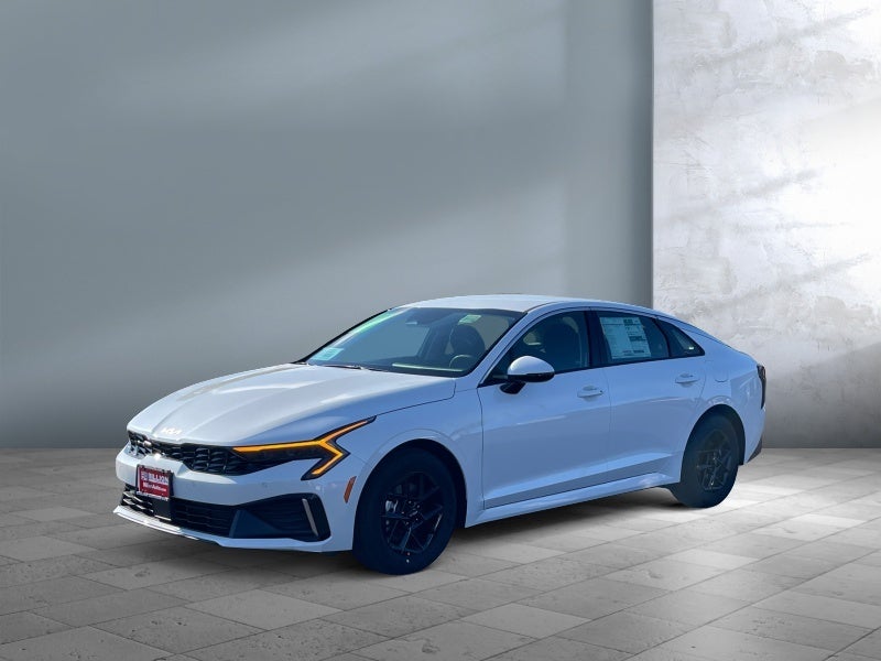 2026 Kia K5 LXS in White — front three-quarter view